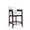 Manhattan Comfort Ritz Counter Stool in Ivory and Dark Walnut CS006-IV